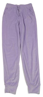 Lila plyšové tepláky 