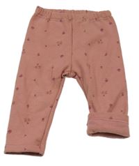 Růžové květované zateplené legíny Uniqlo