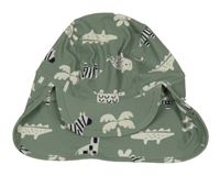 Khaki žebrovaná UV kšiltovka se zvířátky Next