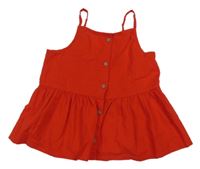 Červený žebrovaný crop top H&M