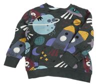 Antracitová mikina s vesmírem Next