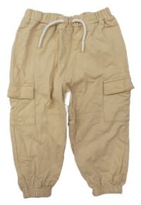 Béžové cargo cuff tepláky H&M