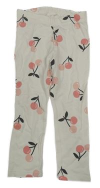 Smetanové zateplené legíny s třešněmi H&M