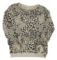 Béžovo-černá vzorovaná mikina s leopardím vzorem C&A