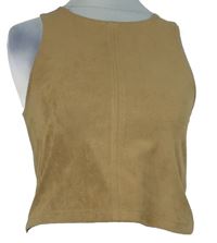 Dámský béžový semišový crop top H&M