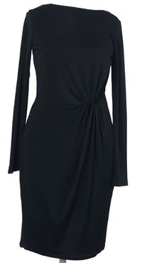 Dámské černé šaty s řasením Kiosk 