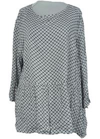 Dámská bílo-černo-červená vzorovaná halenka C&A