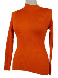 Dámský cihlově červený žebrovaný svetr Primark 