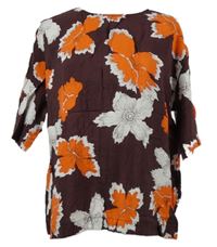 Dámská vínovo-červená květovaná halenka Dagmar 