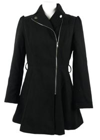 Dámský černý flaušový kabát Atmosphere 