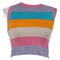 Dámský barevný pruhovaný pletený crop top Zara 