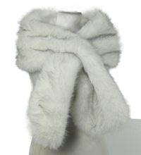 Dámská bílo-šedá kožešinová šála 