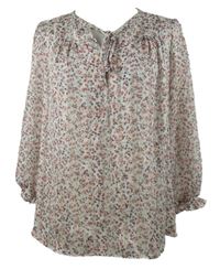 Dámská bílá kytičkovaná halenka C&A