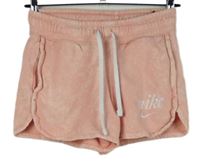 Dámské růžové teplákové kraťasy s pruhy Nike 