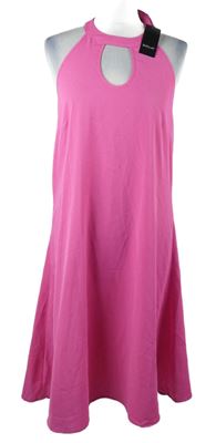 Nové - Dámské tmavorůžové šaty s průstřihem Sheilay 