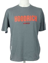 Pánské šedé tričko s nápisem Hoodrich 