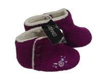 Nové- Fialové pletené capáčky s kytičkami zn. Dunnes