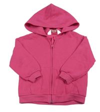 Tmavorůžová propínací mikina s kapucí H&M