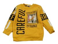 Žluro-černá mikina s nápisem 