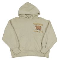 Béžová mikina s medvědem a kapucí Zara