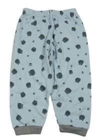 Světlemodré pyžamové kalhoty s kočkami