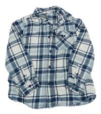 Modro-bílá kostkovaná flanelová košile M&S