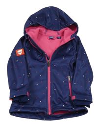 Tmavomodrá puntíkatá softshellová bunda s kapucí Lupilu