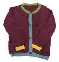 Vínovo-barevný propínací svetr TCM