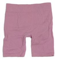 Růžové žebrované elastické kraťasy Primark