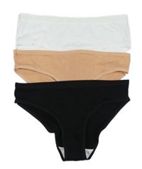 3 x kalhotky - černé + oranžovo-béžové + bílé 