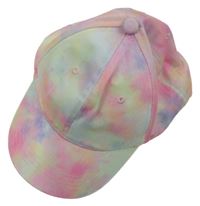 Růžovo-zelená batikovaná kšiltovka Primark