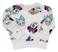 Bílá mikina s Minnie a Daisy 