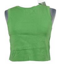 Nové - Dámský zelený úpletový žebrovaný crop top Primark
