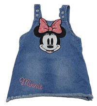 Modré riflové laclové šaty s Minnie Disney
