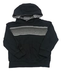 Černo-vzorovaná mikina s kapucí Urban