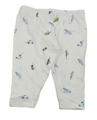 Bílé lehké tepláky s auty 