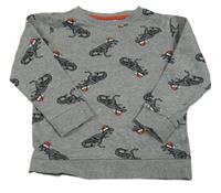Šedá mikina s dinosaury zn. Urban rascals