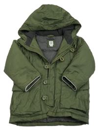 Khaki šusťáková zimní bunda s kapucí GAP