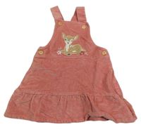 Růžové laclové manšestrové šaty s kolouškem 