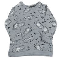 Šedá vzorovaná mikina s medvědy 