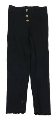 Černé žebrované legíny s knoflíčky Orchestra