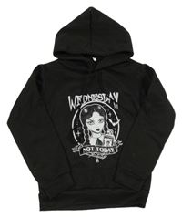 Černá mikina s Wednesday a kapucí 
