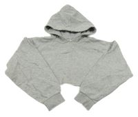 Šedá crop mikina s kapucí Candy