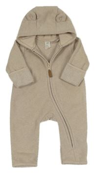 Béžová fleecová kombinéza s kapucí H&M