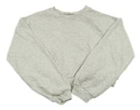 Světlšedá crop mikina s nápisem H&M