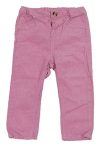 Růžové manšestrové kalhoty H&M