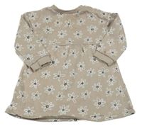 Béžové květinové teplákové šaty Tu