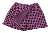 Růžovo-černé vzorované úpletové sukňové kraťasy s kapsou Dunnes