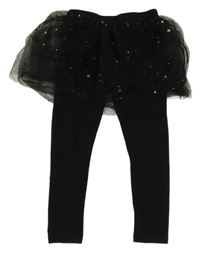 Černé legíny s tylovou sukní s hvězdami Primark 