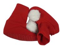 Červené capáčky s bambulkou 